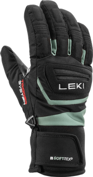 Gloves LEKI Griffin 3D Junior Black/Dusty Green - 2024/25