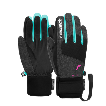 Gloves Reusch Simon R-TEX XT Junior Black Melange/Bachelor Button/Knockout Pink - 2024/25