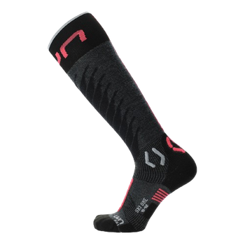 Ski socks UYN Woman Ski One Merino Anthracite/Pink - 2024/25