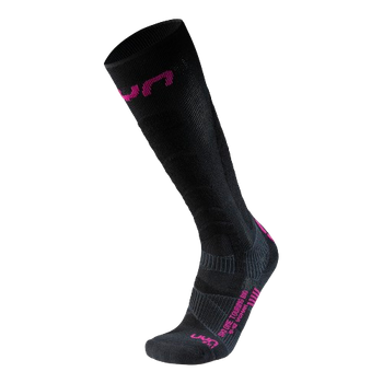 Ski socks UYN Women Ski Touring One Bio Socks Black/Pink Yarrow - 2024/25