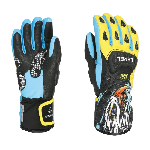 Gloves Level SQ JR CF Yellow/Blue 2024/25