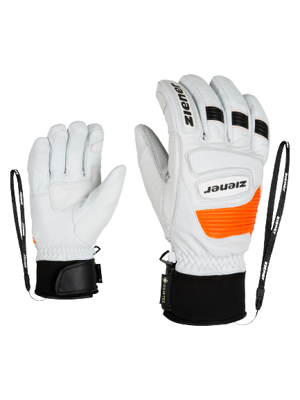 Gloves Ziener Guard GTX + Gore grip PR glove ski alpine white - 2023/24