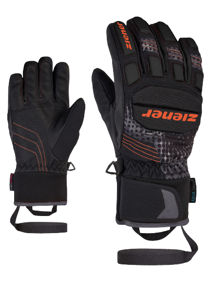 Gloves Ziener Luro AS PR Junior Glove Junior Black Orange Pop Print - 2023/24