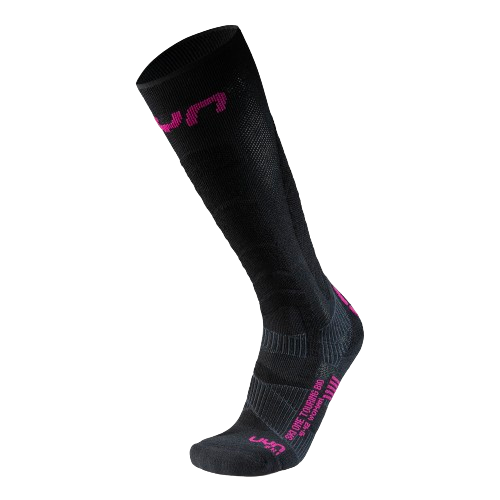 Ski socks UYN Women Ski Touring One Bio Socks Black/Pink Yarrow - 2024/25