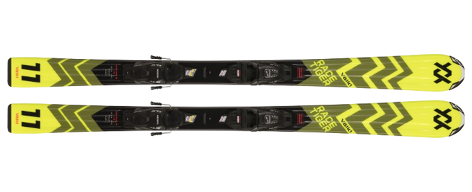 Skis Volkl Racetiger Junior Yellow (100-120) + 7.0 vMotion JR Black - Anthracite - 2024/25