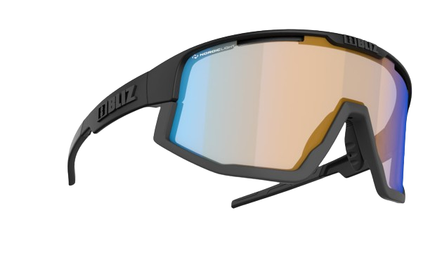 Sunglasses BLIZ Fusion Nano Nordic Light Matt Black/Coral Orange Blue