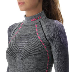 Thermal underwear UYN Woman Ambityon UW Shirt LG SL Melange Turtle Neck Black Purple/Raspberry - 2024/25