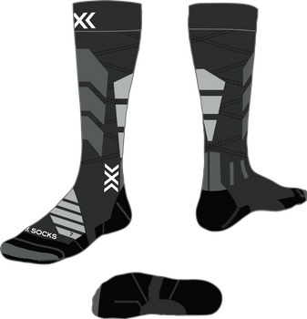 Skisocken X-socks Ski Expert OTC X Black/Light Grey - 2024/25