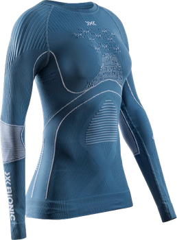 Thermounterwäsche X-bionic Energy Accumulator 4.0 Shirt LG SL Wmn Mineral Blue/Arctic White - 2024/25