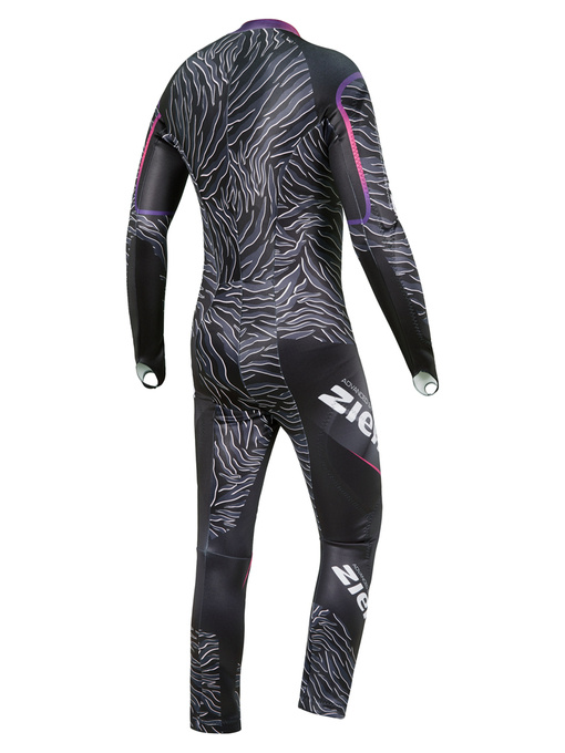 Rennanzug ZIENER Racesuit Padded Junior Zebra Print (mit Polstern) - 2022/23