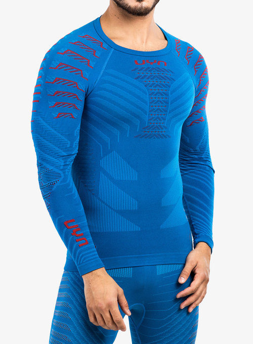 Thermounterwäsche UYN Man Resilyon Uw Shirt Lg Sl.turtle Neck Blue/Red - 2024/25