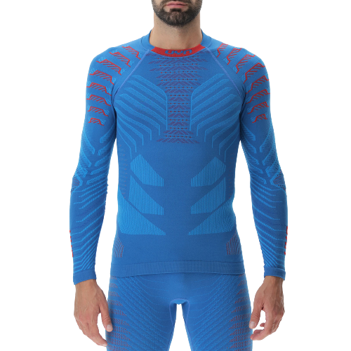 Thermounterwäsche UYN Man Resilyon Uw Shirt Lg Sl.turtle Neck Blue/Red - 2024/25