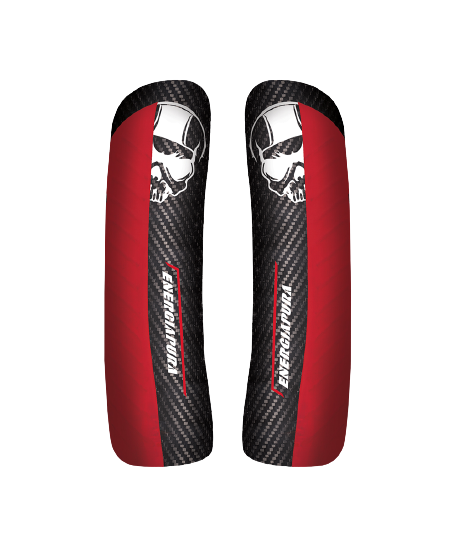 Shin Guards Energiapura Carbon Racing CDM Black/White Skull/Red - 2024/25