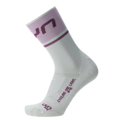 Radsocken UYN Woman Cycling One Light White/Lilac- 2023