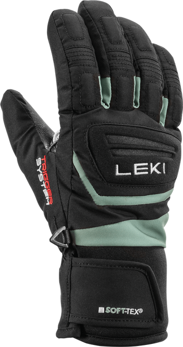 Handschuhe LEKI Griffin 3D Junior Black/Dusty Green - 2024/25