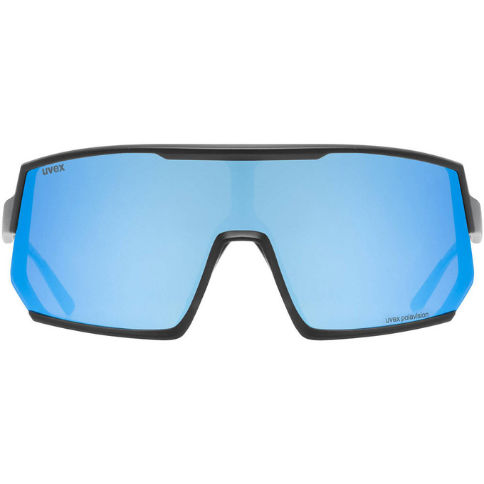 Sonnenbrille Uvex Sportstyle 235 P - Black Mat/Mirror Blue - 2023