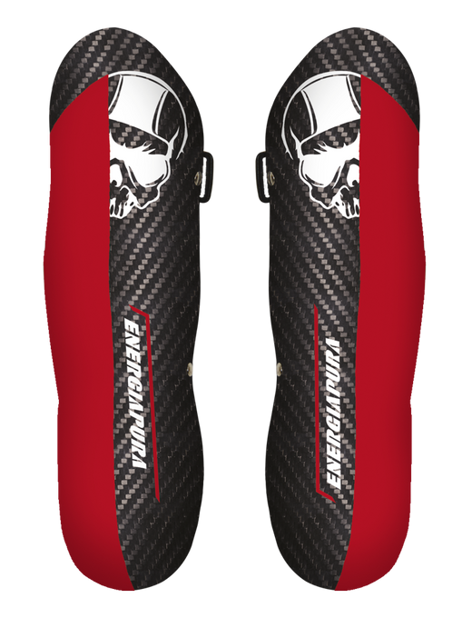 Ochraniacze na golenie ENERGIAPURA Parastinchi Carbon Racing Senior Black/White Skull/Red - 2022/23