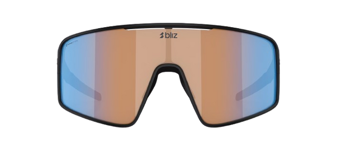 Sonnenbrille BLIZ P001 Matte Black Frame / Coral/Orange Mirror Blue Lenses
