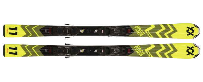 Skis Volkl Racetiger Junior Yellow (100-120) + 7.0 vMotion JR Black - Anthracite - 2024/25