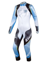 Guma narciarska ZIENER Racesuit Padded Junior White Hb. Persian Blue - 2022/23