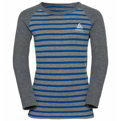 Koszulka termoaktywna ODLO Active Warm Eco Kids Stripes BL Top Crew Neck LS Blue Wing Teal/Reef Waters - 2022/23