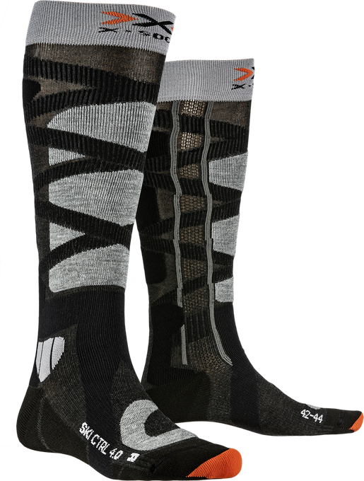 Ski socks X-Socks Ski Control 4.0 Anthracite Melange/Stone Grey Melange - 2024/25