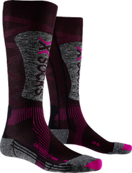 Skarpety narciarskie X-socks Ski Energizer LT 4.0 Women Black/Fluo Pink/Stone Grey Melange - 2023/24