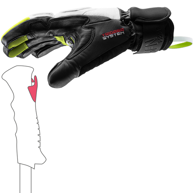 Handschuhe LEKI Griffin Prime 3D White/Neon - 2025/26