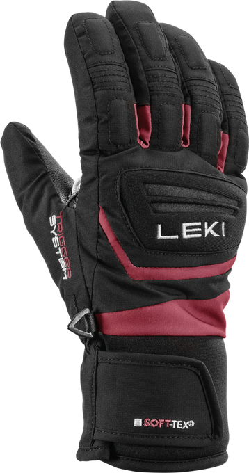 Gloves LEKI Griffin 3D Junior Black/Rose - 2024/25