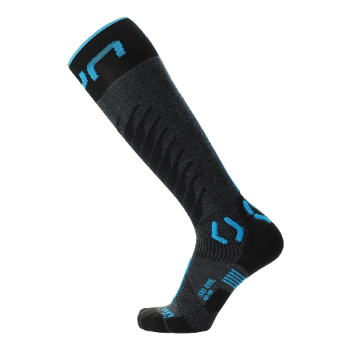 Skisocken UYN Man Ski One Merino Socks Anthracite/Turquoise - 2024/25