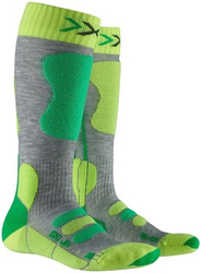 Skarpety narciarskie X-SOCKS Ski Junior 4.0 Mid Grey Melange/Green/Phyton Yellow - 2022/23