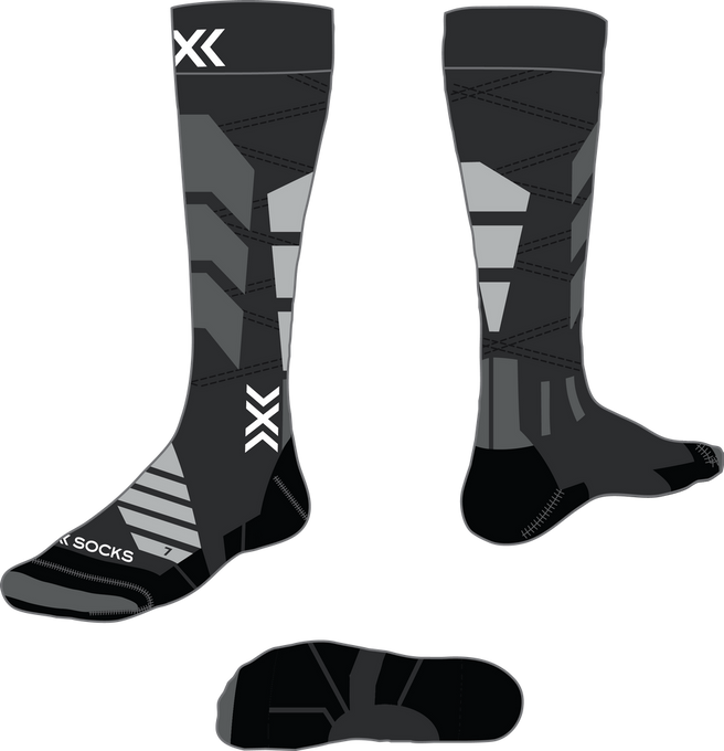 Skisocken X-socks Ski Expert OTC X Black/Light Grey - 2025/26