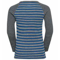 Koszulka termoaktywna ODLO Active Warm Eco Kids Stripes BL Top Crew Neck LS Blue Wing Teal/Reef Waters - 2022/23