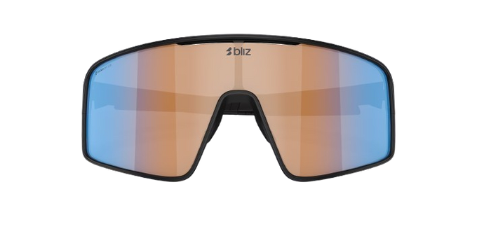 Sonnenbrille BLIZ P001 Matte Black Frame / Coral/Orange Mirror Blue Lenses