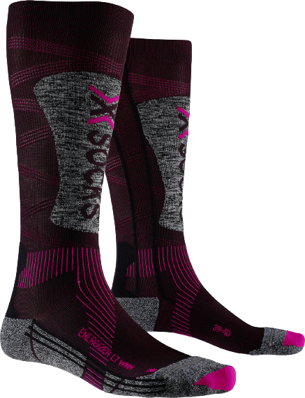 Skisocken X-socks Ski Energizer LT 4.0 Women Black/Fluo Pink/Stone Grey Melange - 2023/24