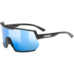 Sonnenbrille Uvex Sportstyle 235 P - Black Mat/Mirror Blue - 2023