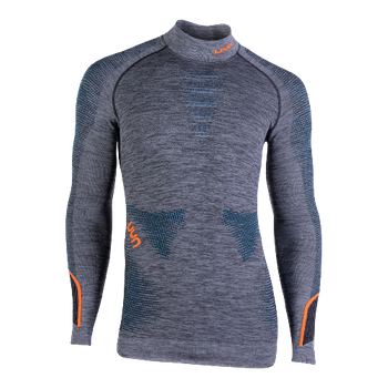 Koszulka termoaktywna UYN Man Ambityon UW Shirt LG_SL Melange Turtleneck Black Melange/Atlantic/Orange Shiny - 2023/24