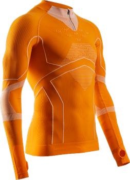 Koszulka termoaktywna X-bionic Energy Accumulator Light Shirt LS 1/2 Zip Men Blazing Orange/Arctic White - 2024/25