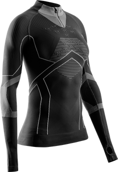 Koszulka termoaktywna X-bionic Energy Accumulator Light Shirt LS 1/2 Zip WMN Black/Light Grey - 2024/25