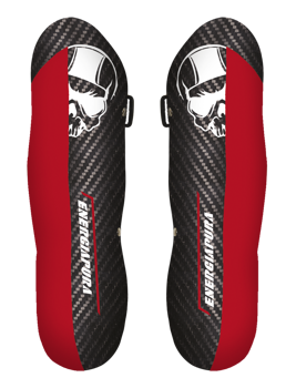 Ochraniacze na golenie ENERGIAPURA Parastinchi Carbon Racing Senior Black/White Skull/Red - 2022/23