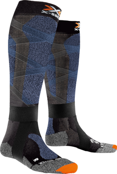 Skarpety narciarskie X-SOCKS Ski Carve Silver 4.0 Black/Blue Melange - 2022/23