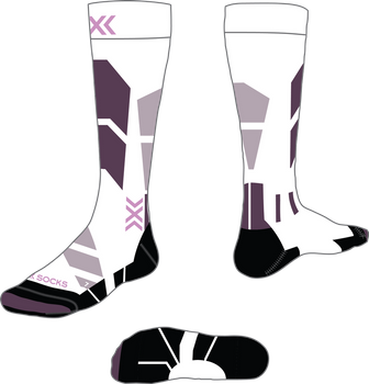 Skarpety narciarskie X-Socks Ski Perform OTC WMN X White/Lavender - 2024/25