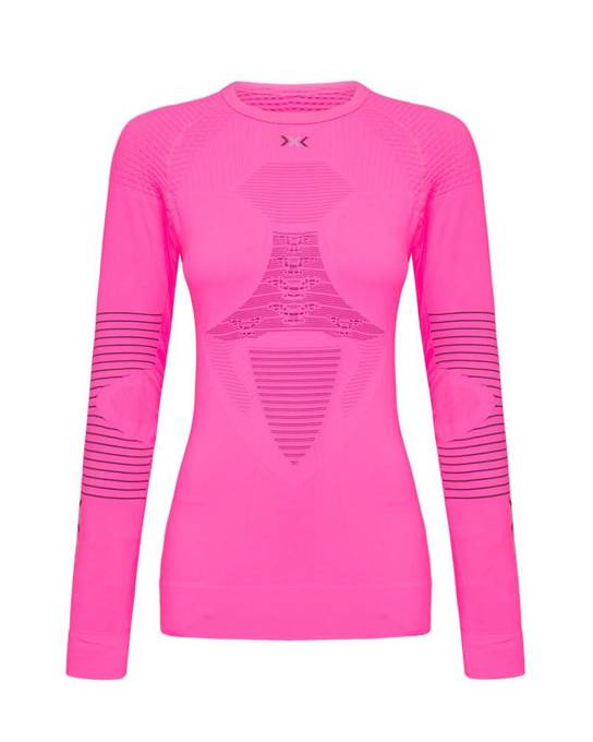 Koszulka termoaktywna X-BIONIC Energizer Evo Shirt Round Neck LG SL Women Flamingo/Antracite - 2022/23