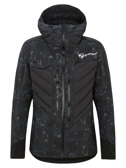 Kurtka narciarska Ziener RCE Coach Jacket Unisex Black Foggy Print - 2024/25